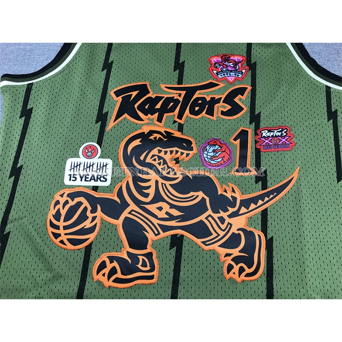 Maillot Toronto Raptors Tracy McGrady NO 1 Mitchell & Ness 1998-99 Vert